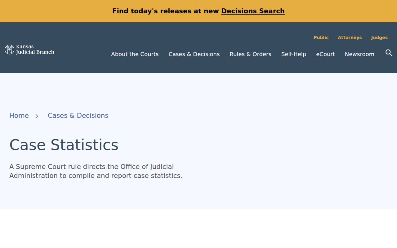 Kansas Judicial Branch criminal case statistics page for Barton County research